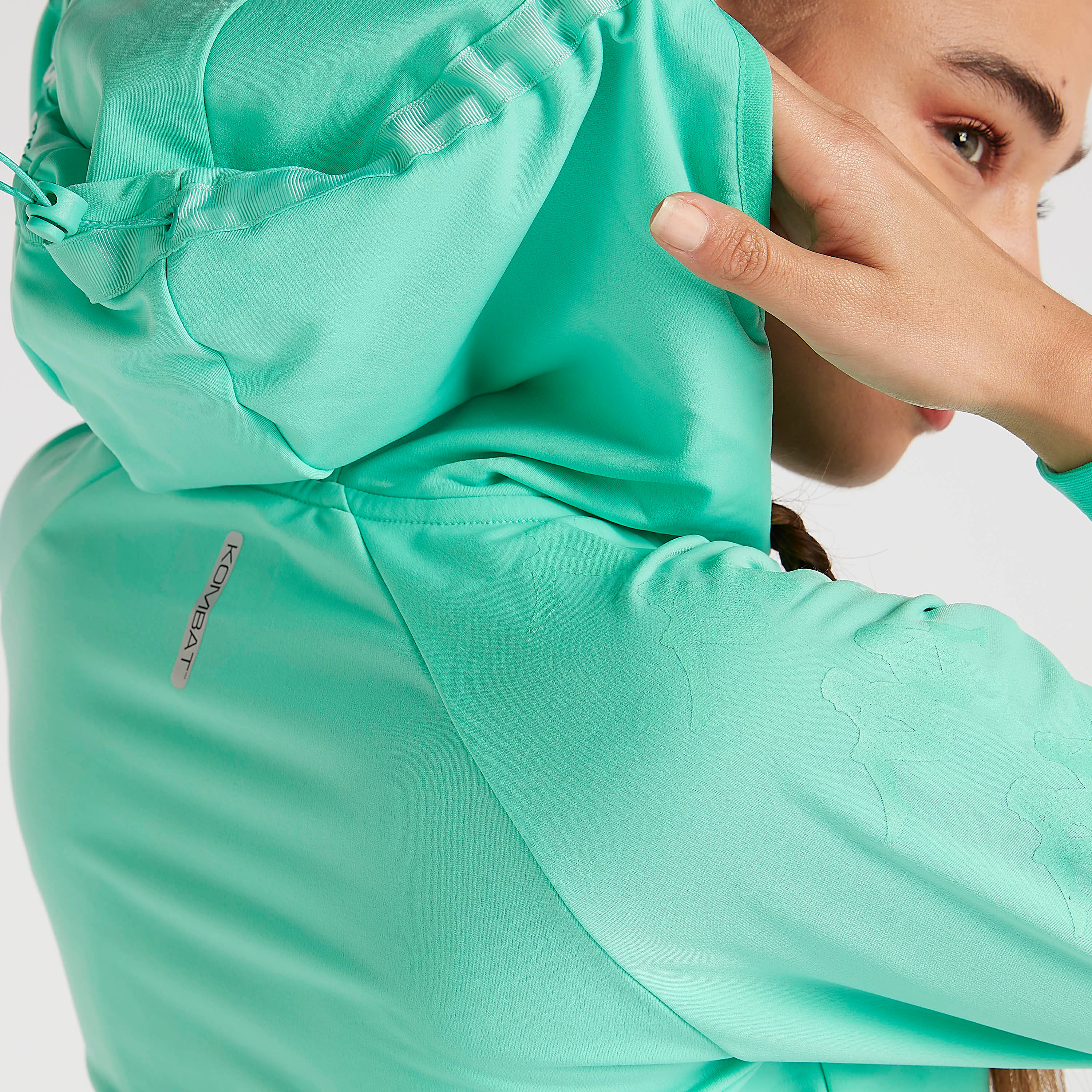 Kappa Solid Hooded Jacket with Zip Closure and Pocket-sports-women-clothing-hoodiesandsweatshirts-image-8