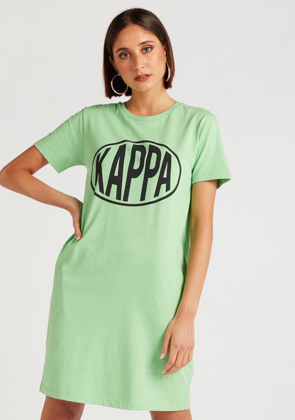 Kappa Round Neck T-shirt Dress with Short Sleeves