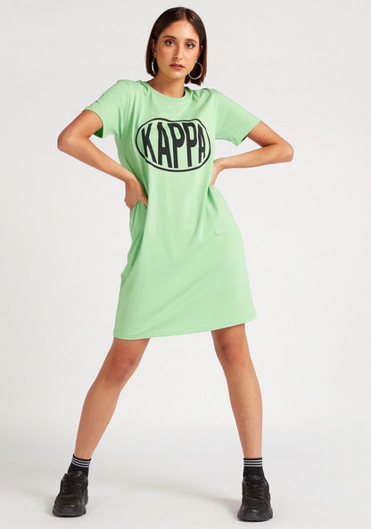 Kappa Round Neck T-shirt Dress with Short Sleeves