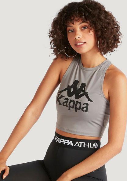 Kappa Logo Print Cropped Vest with Racerback