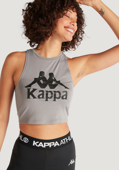 Kappa Logo Print Cropped Vest with Racerback