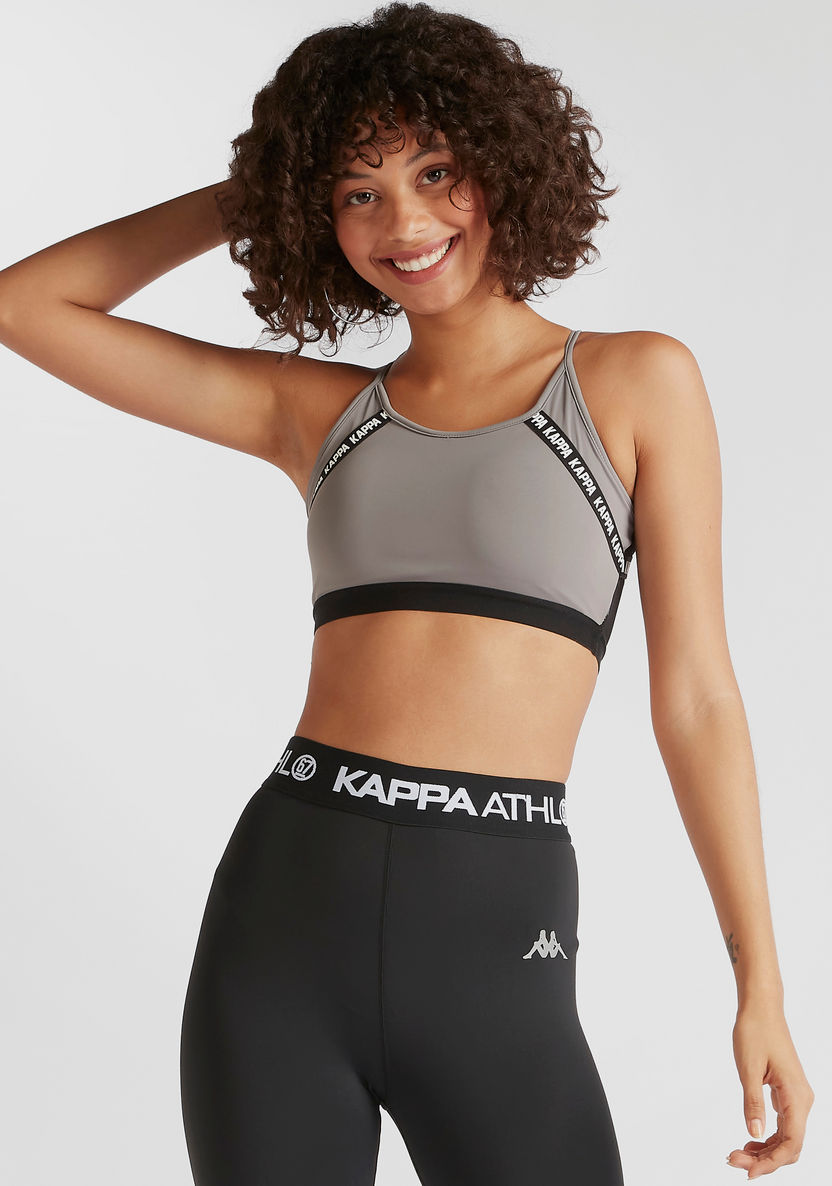 Kappa Logo Print Sports Bra-Bras-image-0