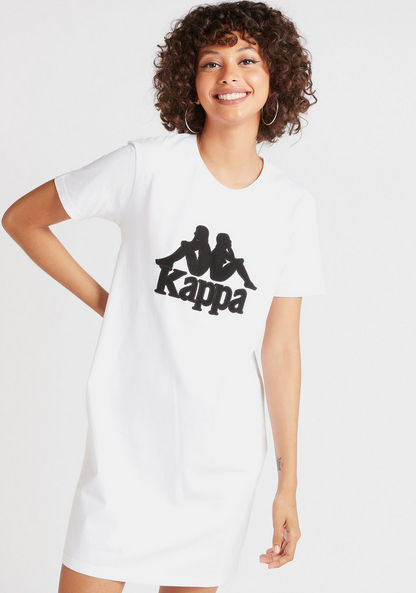 Kappa Printed T-shirt Dress with Short Sleeves and Pockets