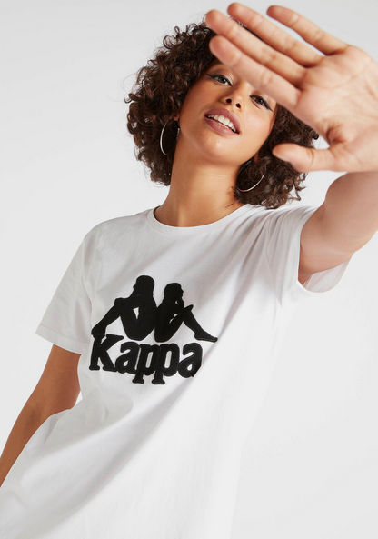 Kappa Printed T-shirt Dress with Short Sleeves and Pockets