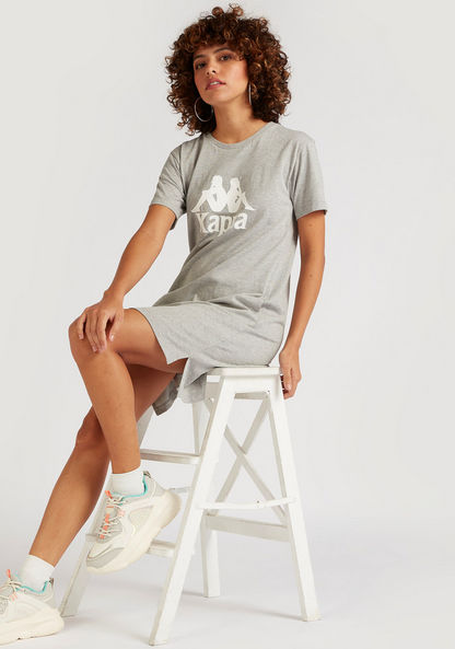 Kappa Printed T-shirt Dress with High-Low Hem