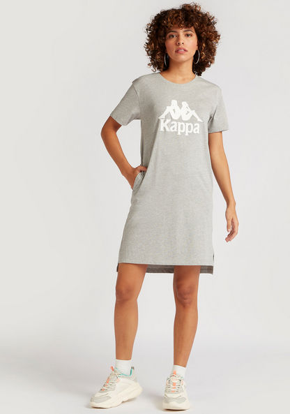 Kappa Printed T-shirt Dress with High-Low Hem