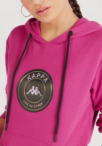 Kappa Printed Hooded Sweatshirt with Long Sleeves-Hoodies-image-2