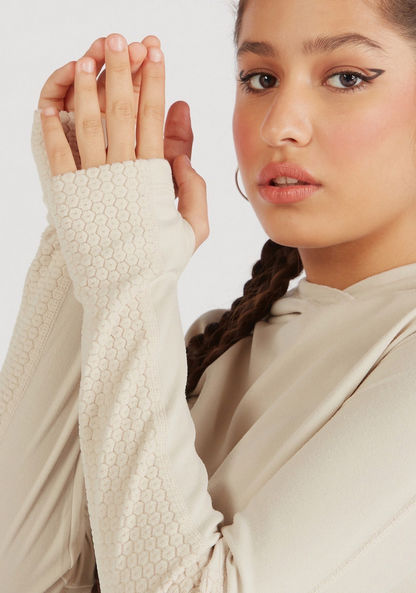 Kappa Solid Hooded Sweatshirt with Long Sleeves-Hoodies-image-2