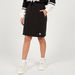 Kappa Solid Mini Skirt with Drawstring Closure and Pockets-Skirts-thumbnail-0