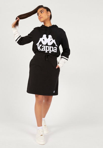 Kappa Solid Mini Skirt with Drawstring Closure and Pockets-Skirts-image-1