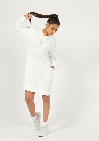 Kappa Solid Mini Jumper Dress with Long Sleeves and Tape Detail-Hoodies & Sweatshirts-image-0