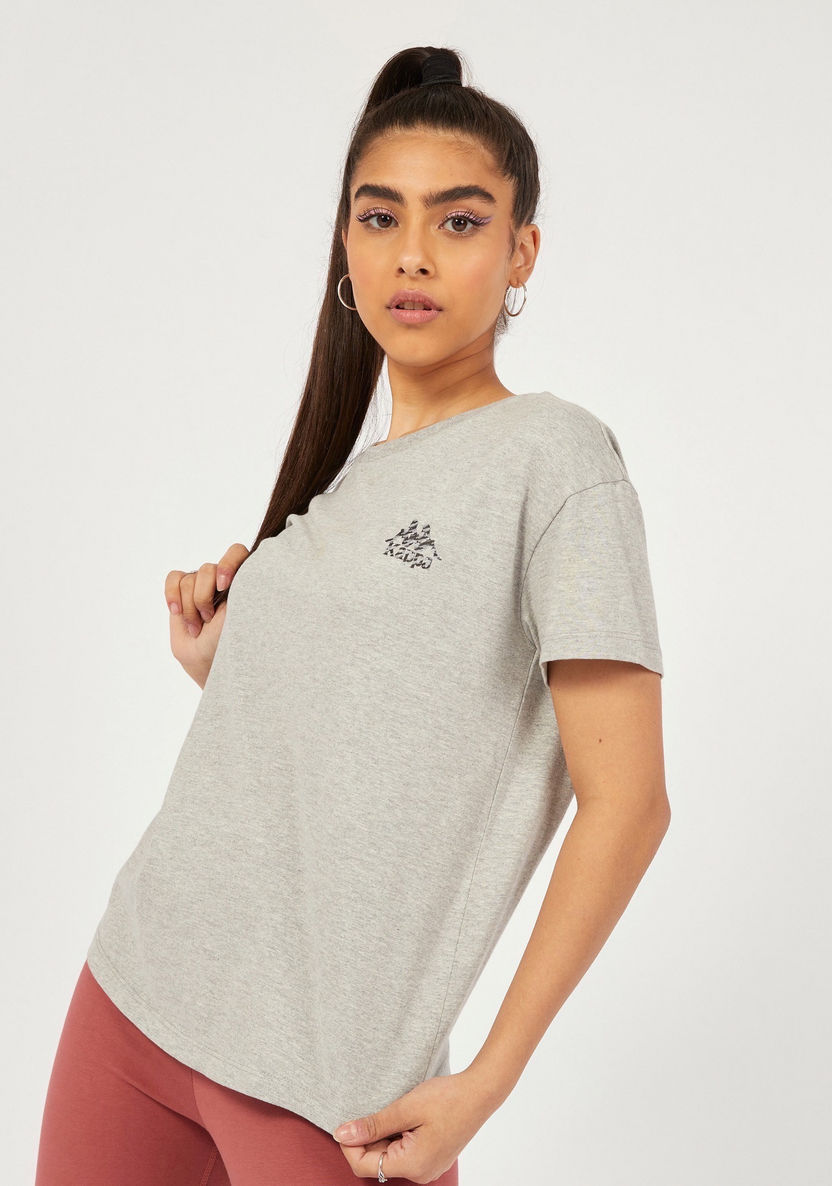 Kappa Logo Print T-shirt with Round Neck and Short Sleeves-T Shirts-image-0
