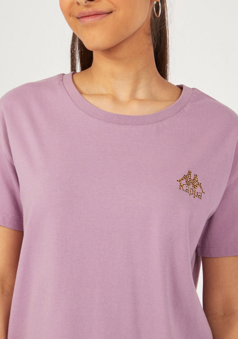 Kappa Logo Print T-shirt with Round Neck and Short Sleeves-T Shirts-image-2