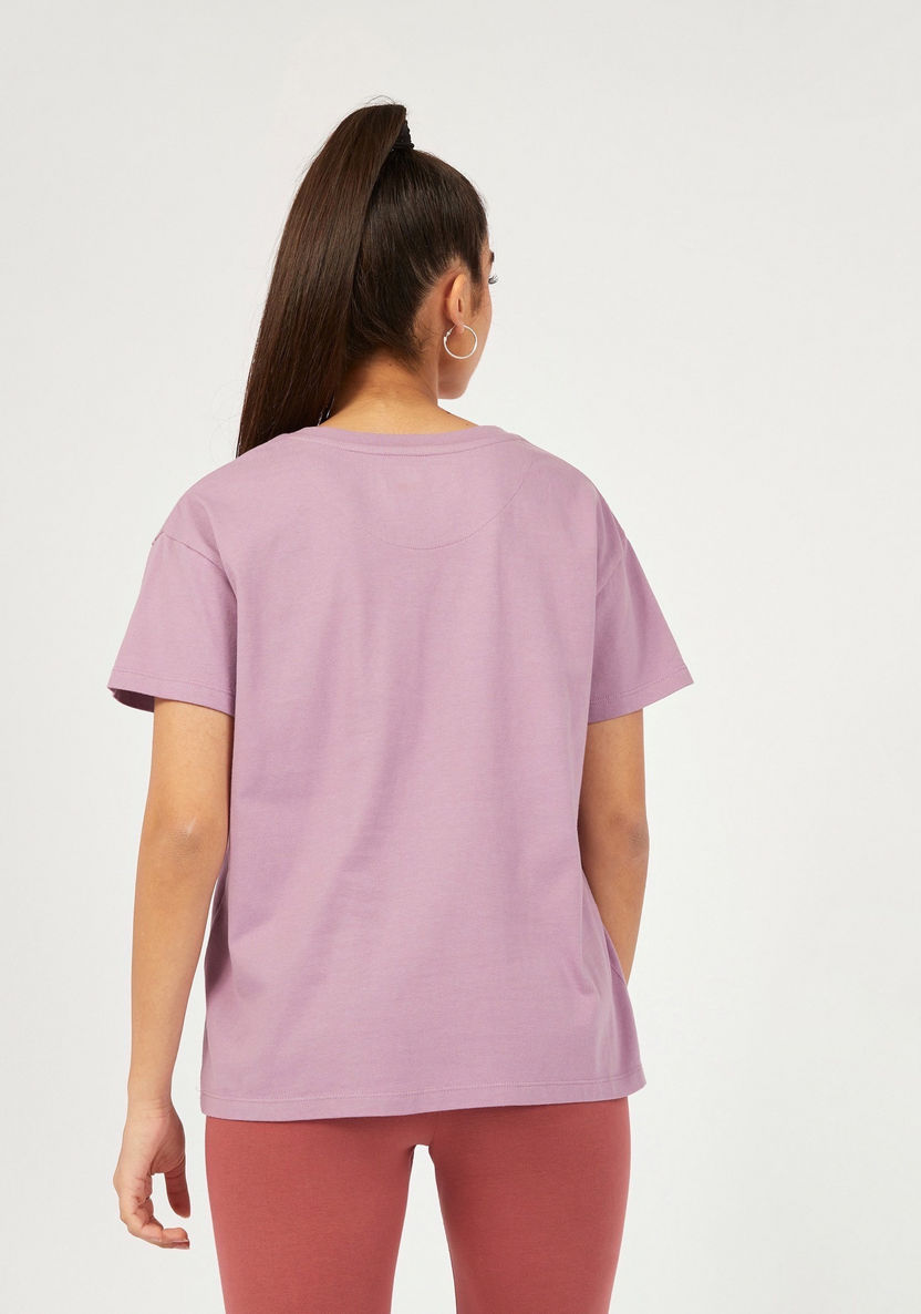 Kappa Logo Print T-shirt with Round Neck and Short Sleeves-T Shirts-image-3