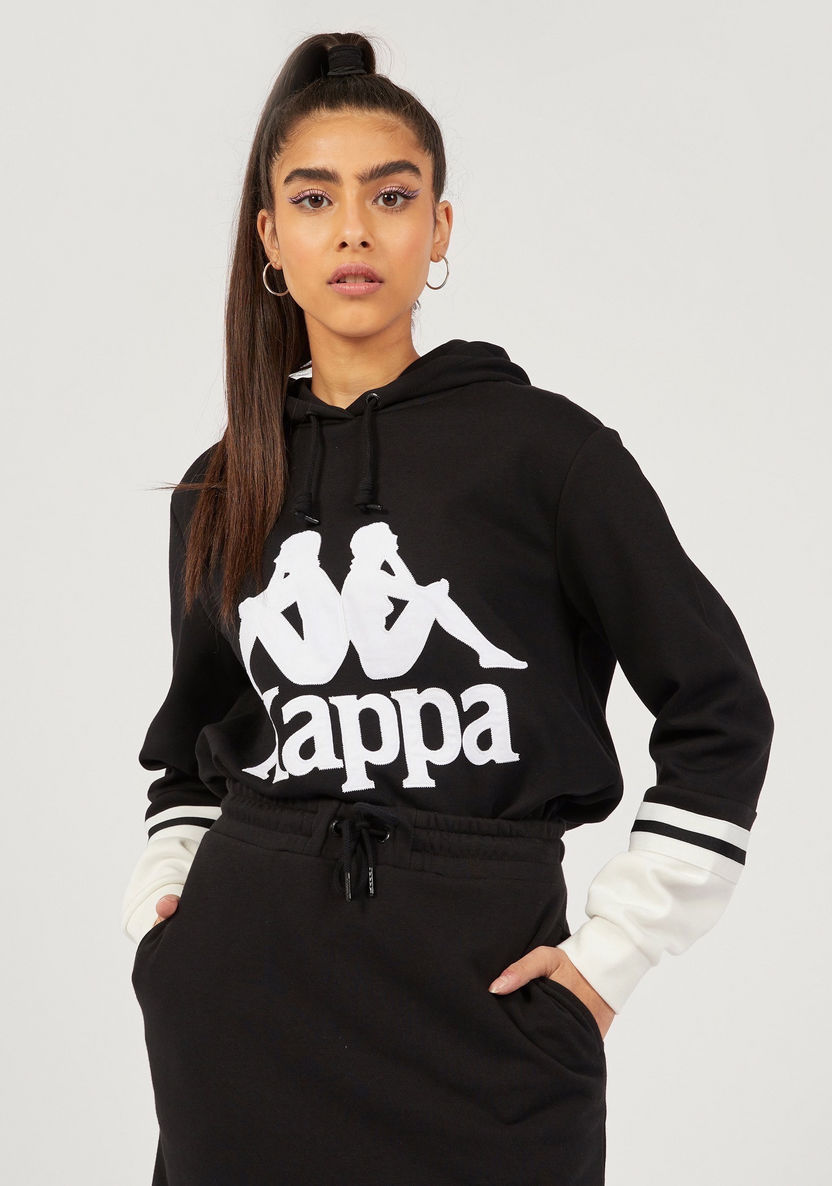 Kappa Printed Sweatshirt with Hood and Long Sleeves-Hoodies-image-0