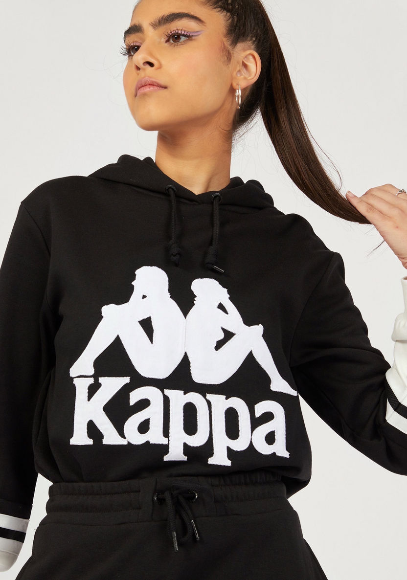 Kappa Printed Sweatshirt with Hood and Long Sleeves-Hoodies-image-2