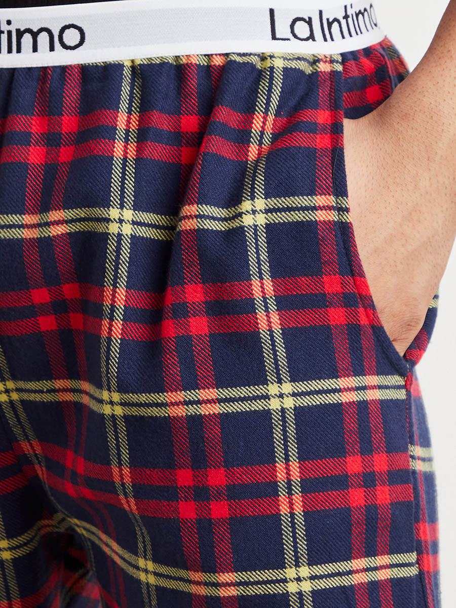 Printed Elastic Waistband Checked Pyjama-men-clothing-nightwear-pyjamaandshorts-image-3