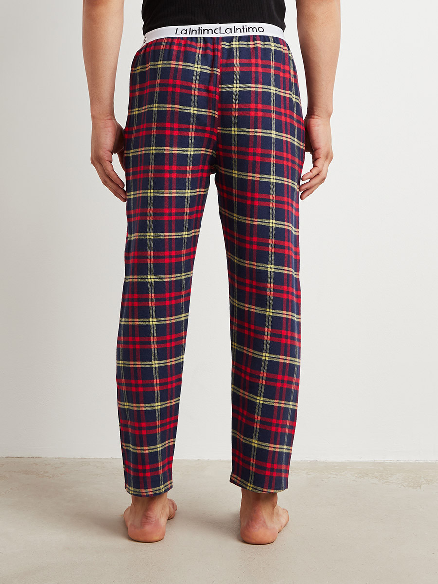 Printed Elastic Waistband Checked Pyjama-men-clothing-nightwear-pyjamaandshorts-image-4