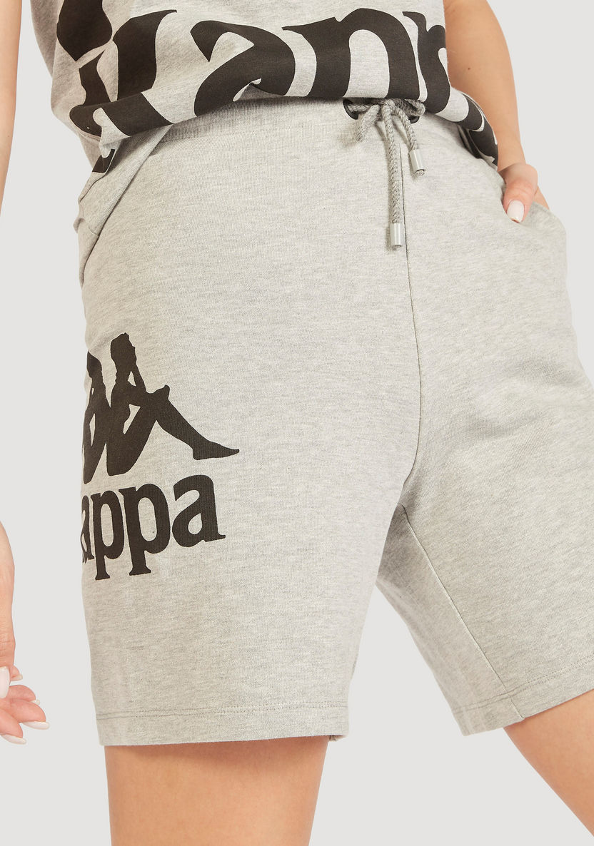 Kappa Logo Print Shorts with Drawstring Closure and Pockets-Bottoms-image-1