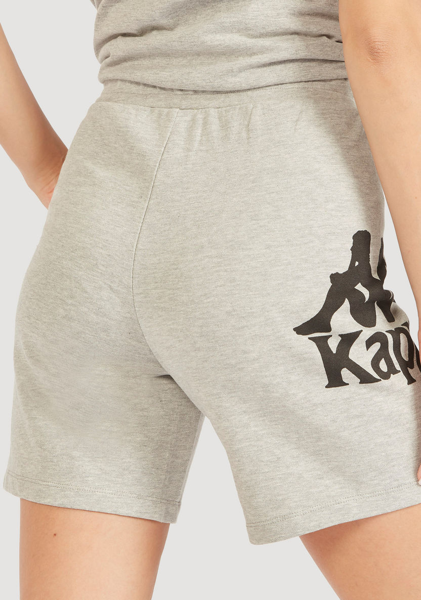 Kappa Logo Print Shorts with Drawstring Closure and Pockets-Bottoms-image-3