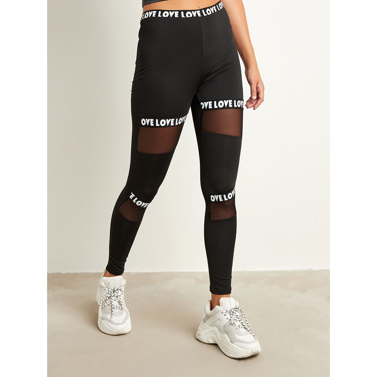 بنطلون ليقنز بتفاصيل شبكية من ستايلي-women-clothing-leggings-image-1