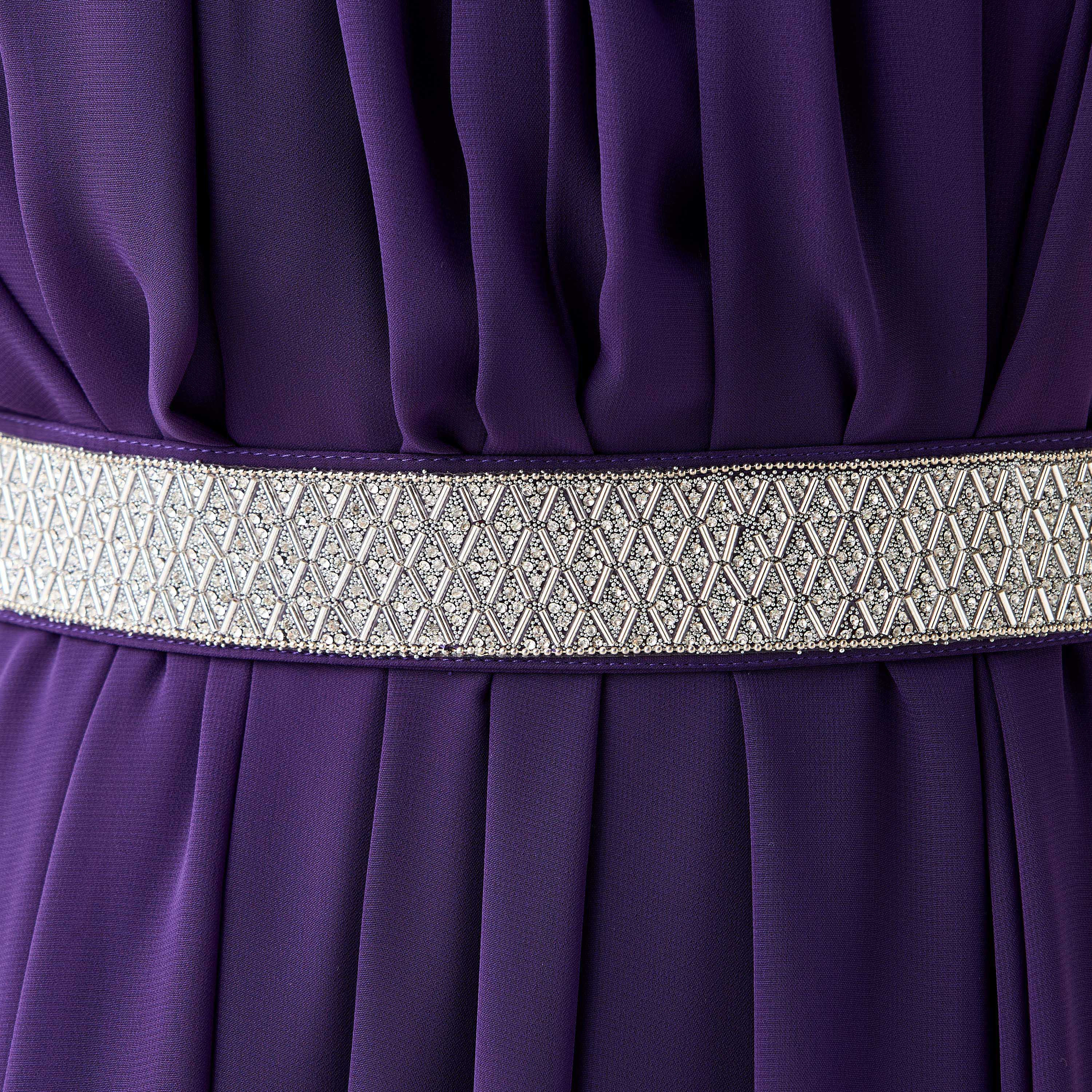 Golden Apple Solid Sleeveless Maxi Dress with Piecrust Neck and Embellished Belt-women-clothing-dresses-image-5