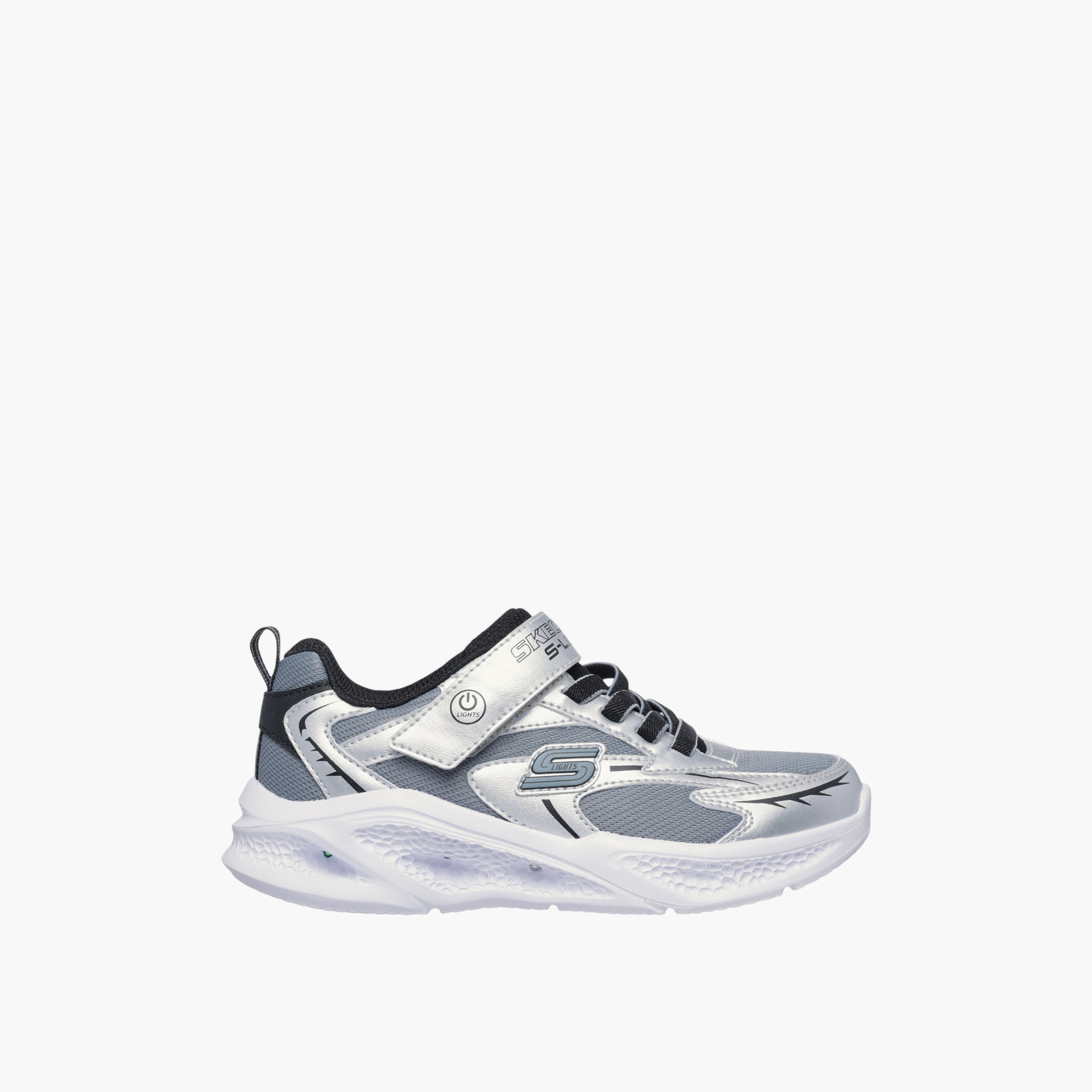 Skechers Boys' METEOR LIGHTS Light-Up Sports Shoes with Hook and Loop Closure - 401497L-SLBK-sports-boys-shoes-image-2