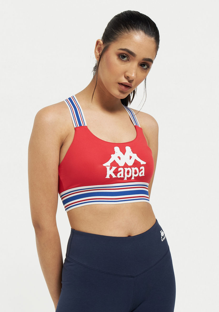 Buy Kappa Logo Print Cross Back Strap Sports Bra