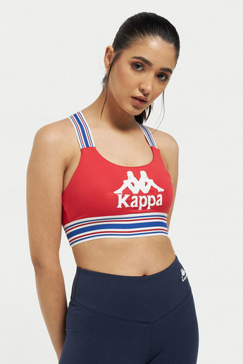 Buy Women's Kappa Logo Print Cross Back Strap Sports Bra Online