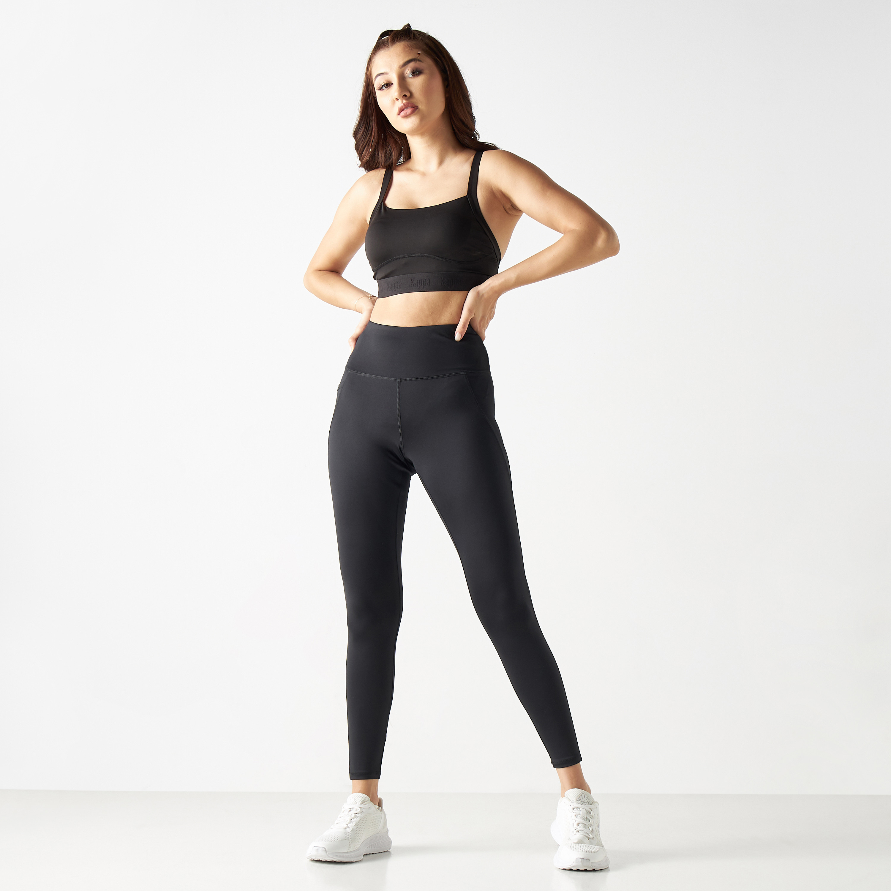 Buy Women s Kappa Leggings with Elasticised Waistband and Pockets Online Centrepoint Bahrain