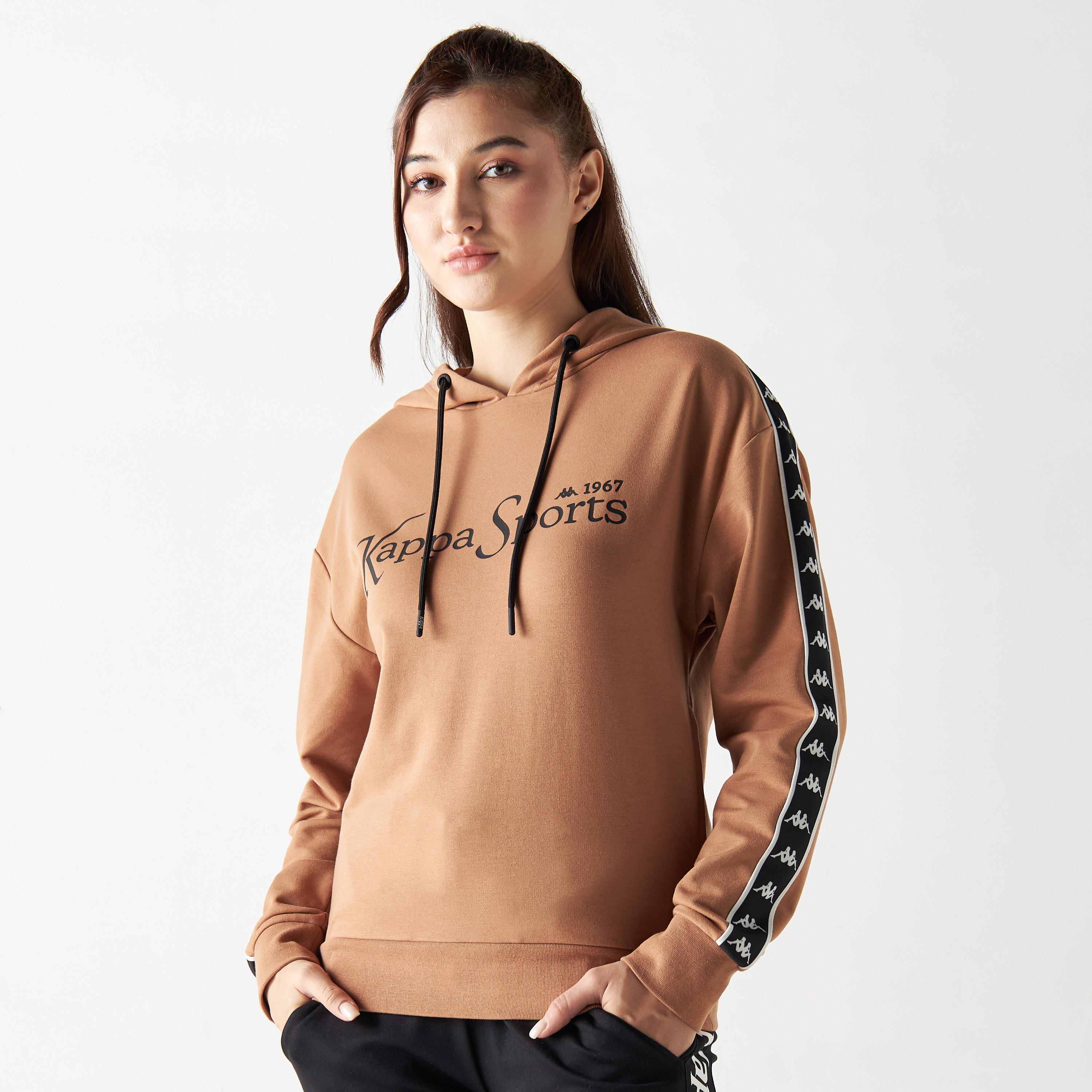 Brown kappa hoodie hotsell