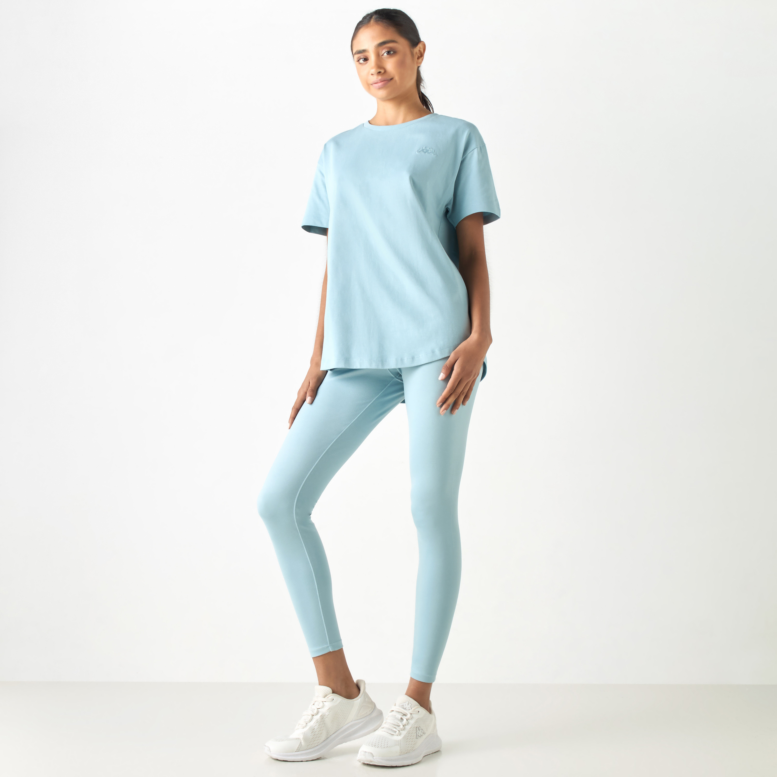 Kappa Logo Embroidered Crew Neck T-shirt with Short Sleeves-sports-women-clothing-tshirtsandvests-image-6