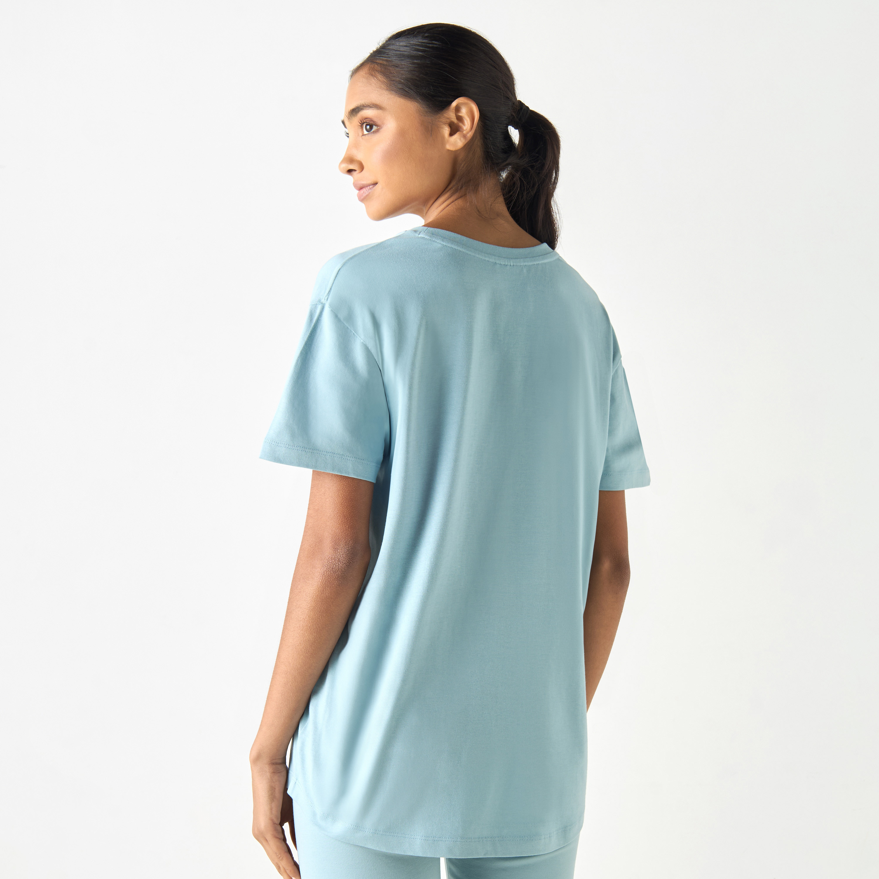Kappa Logo Embroidered Crew Neck T-shirt with Short Sleeves-sports-women-clothing-tshirtsandvests-image-7