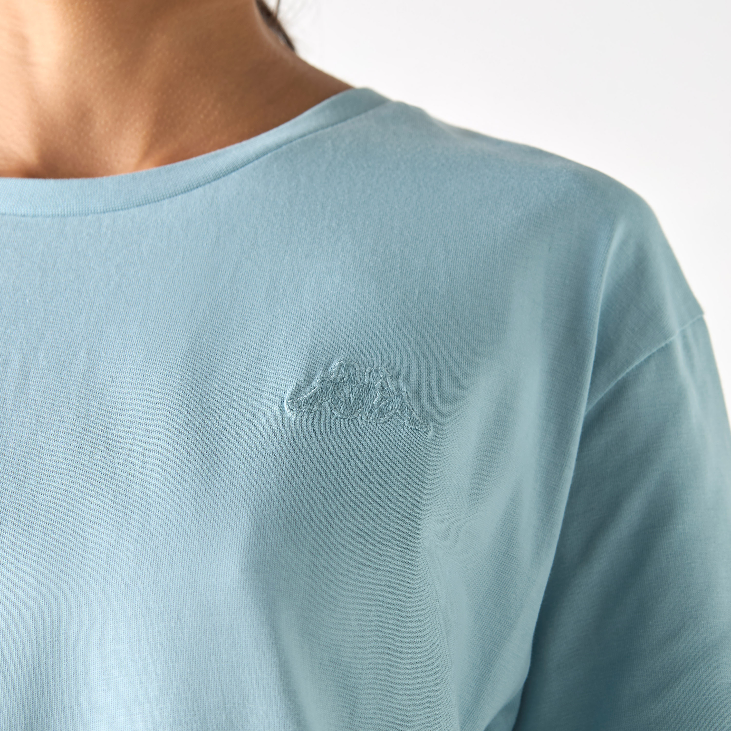 Kappa Logo Embroidered Crew Neck T-shirt with Short Sleeves-sports-women-clothing-tshirtsandvests-image-8