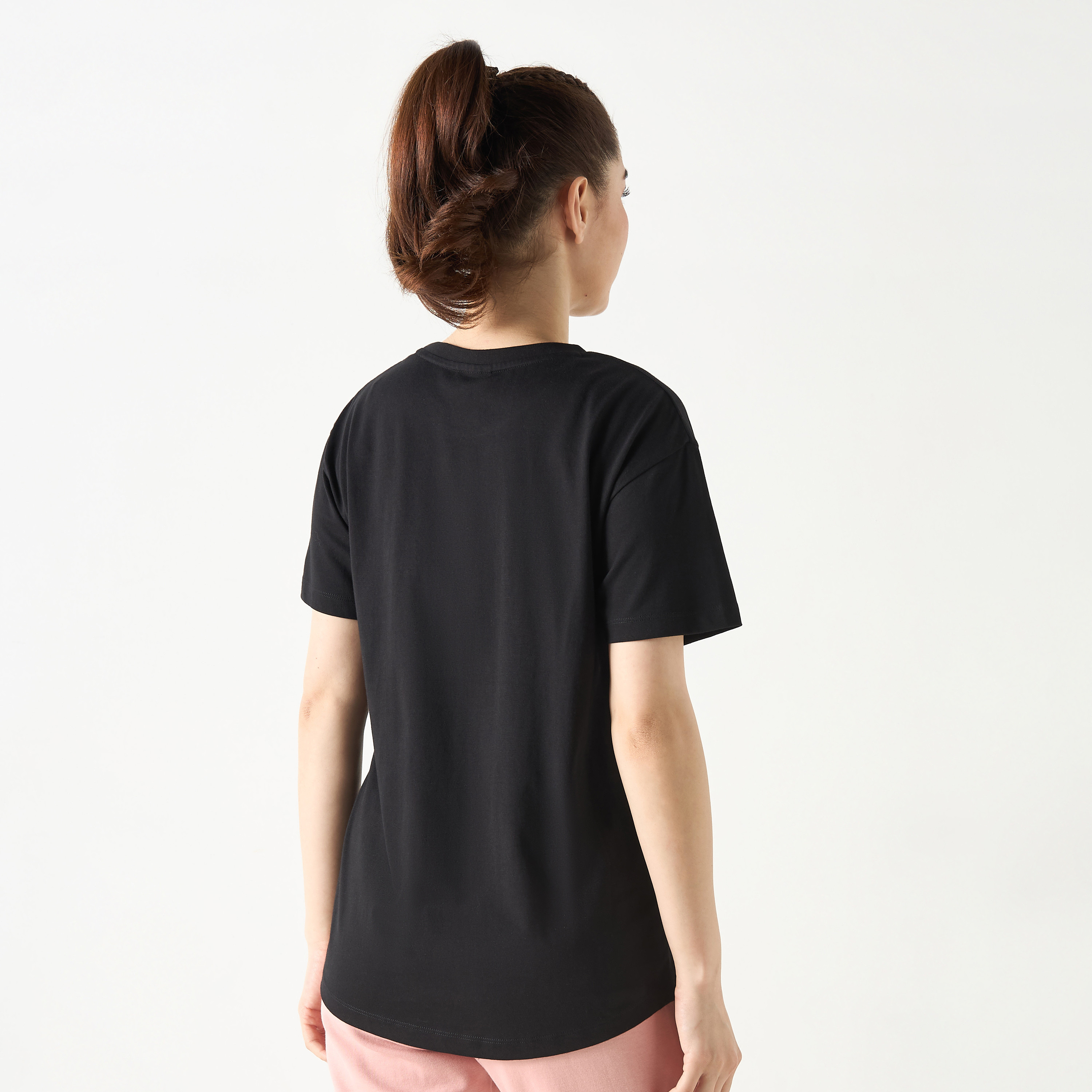 Kappa Logo Embroidered Crew Neck T-shirt with Short Sleeves-sports-women-clothing-tshirtsandvests-image-23
