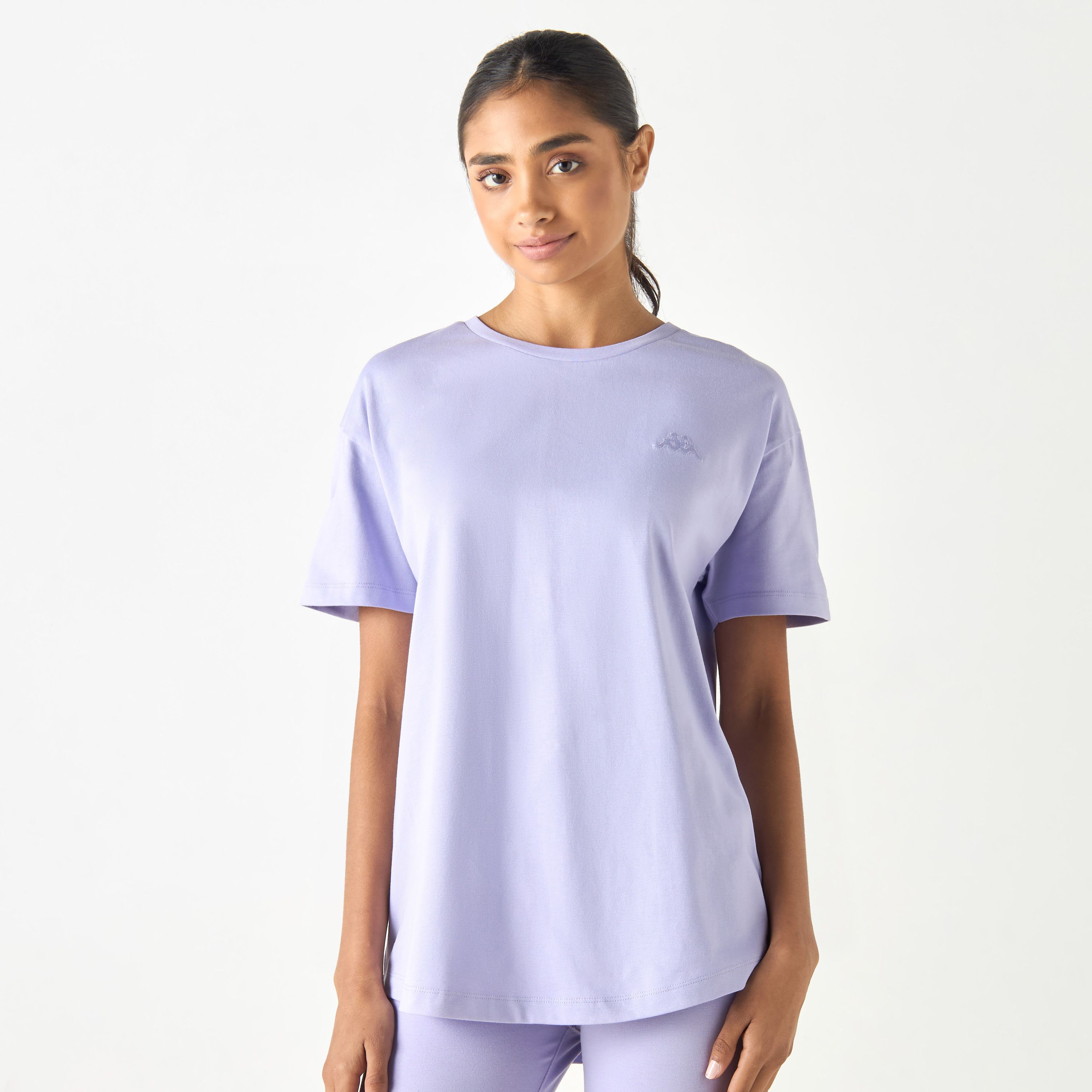 Kappa Logo Embroidered Crew Neck T-shirt with Short Sleeves-sports-women-clothing-tshirtsandvests-image-17