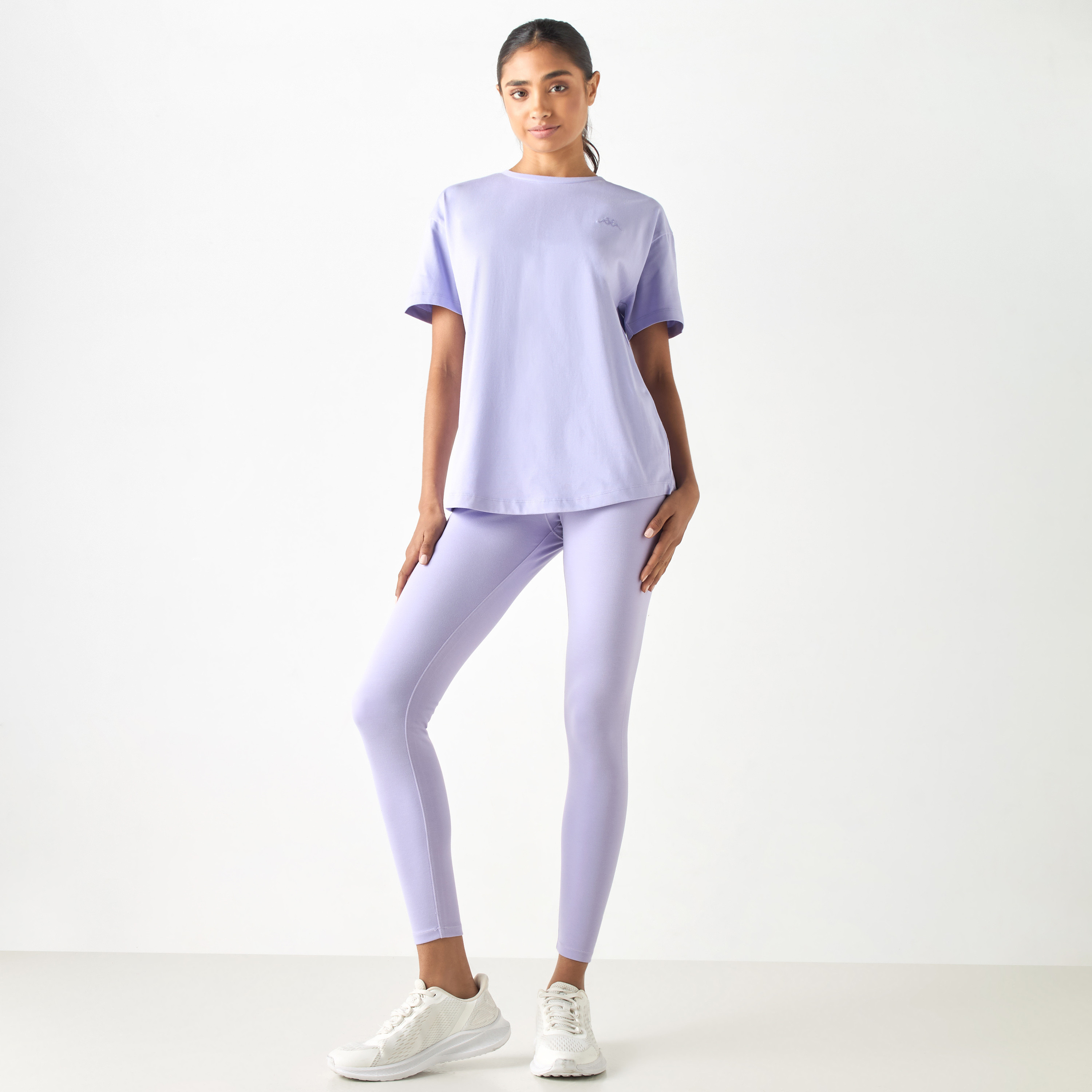 Kappa Logo Embroidered Crew Neck T-shirt with Short Sleeves-sports-women-clothing-tshirtsandvests-image-18