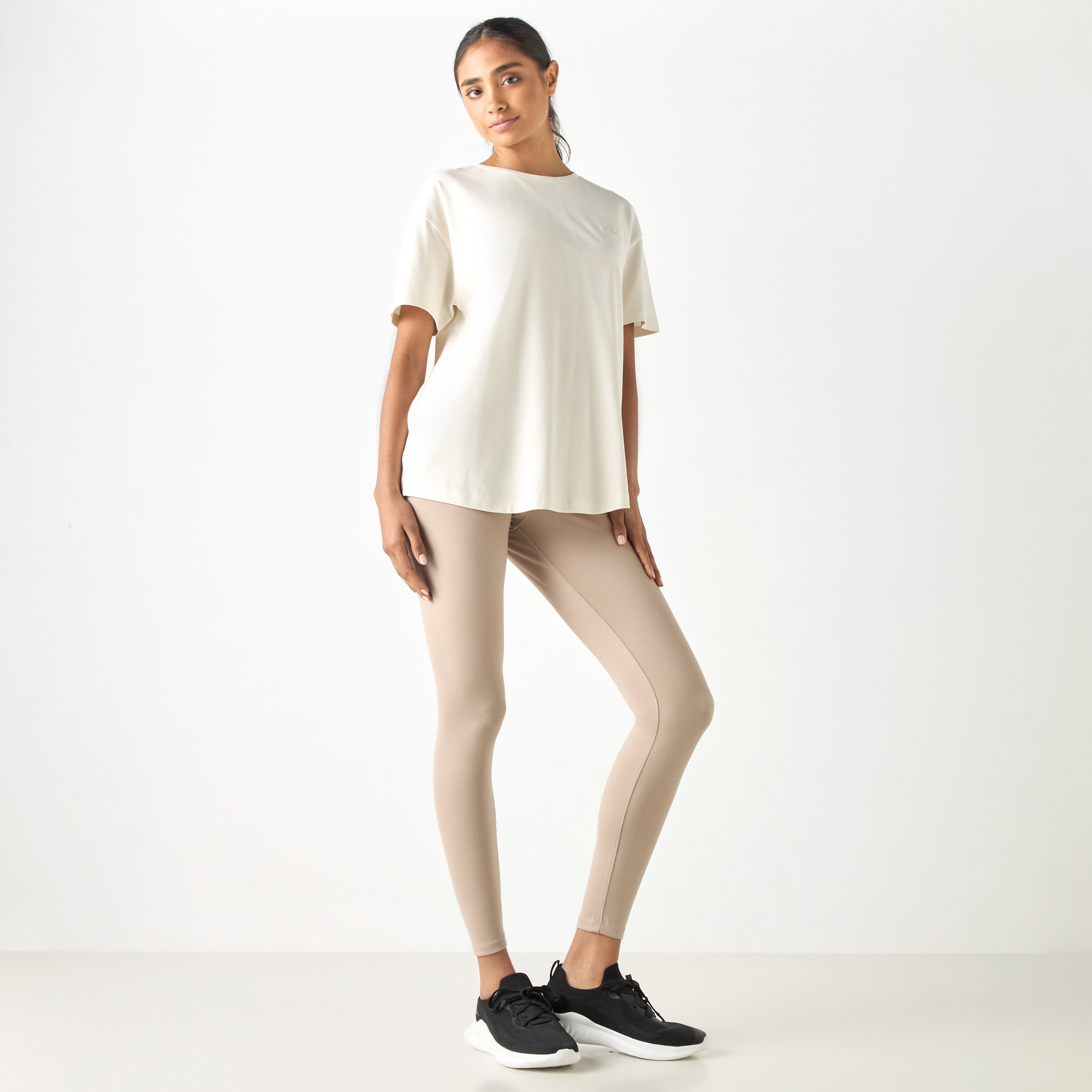 Kappa Logo Embroidered Crew Neck T-shirt with Short Sleeves-sports-women-clothing-tshirtsandvests-image-14