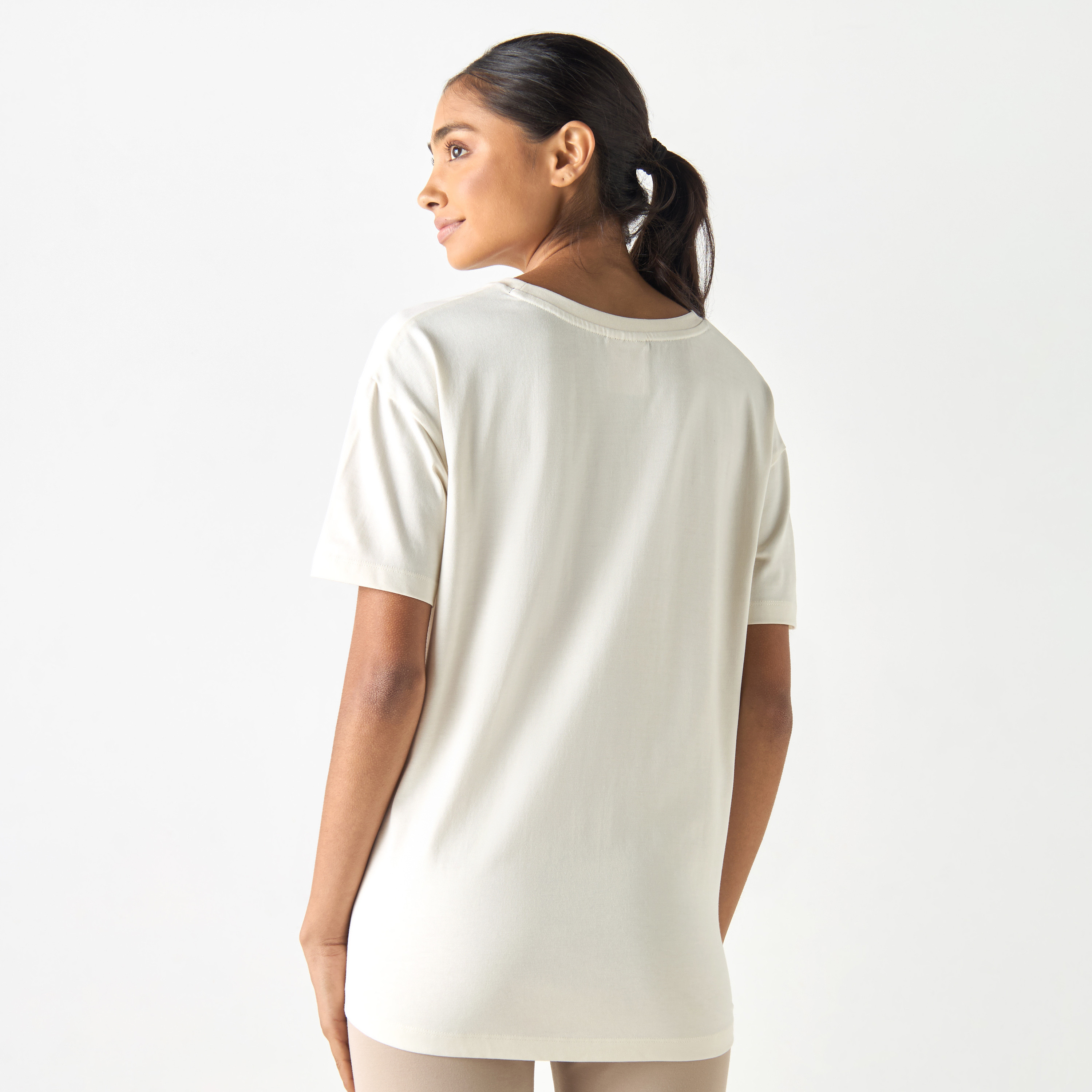 Kappa Logo Embroidered Crew Neck T-shirt with Short Sleeves-sports-women-clothing-tshirtsandvests-image-15