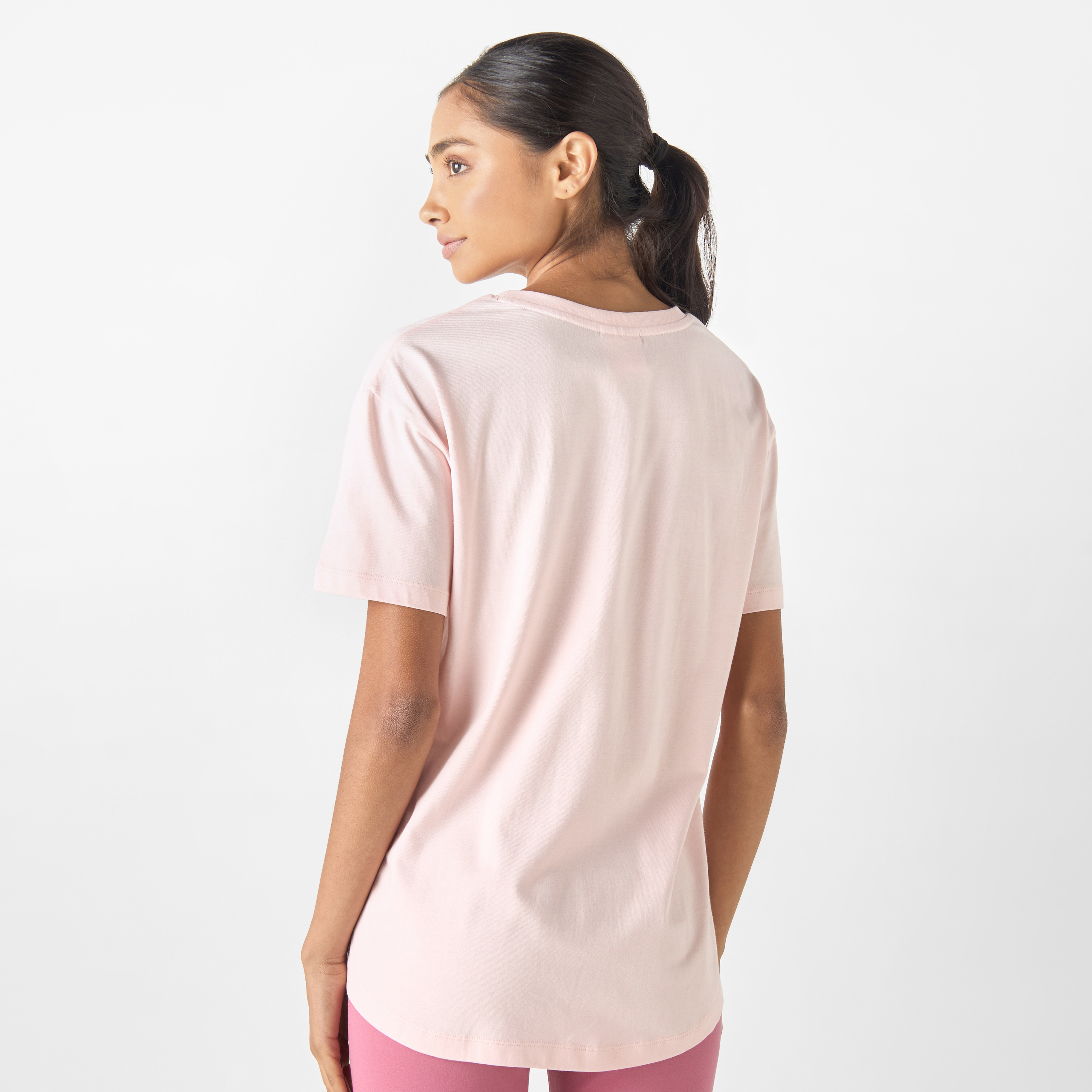 Kappa Logo Embroidered Crew Neck T-shirt with Short Sleeves-sports-women-clothing-tshirtsandvests-image-3