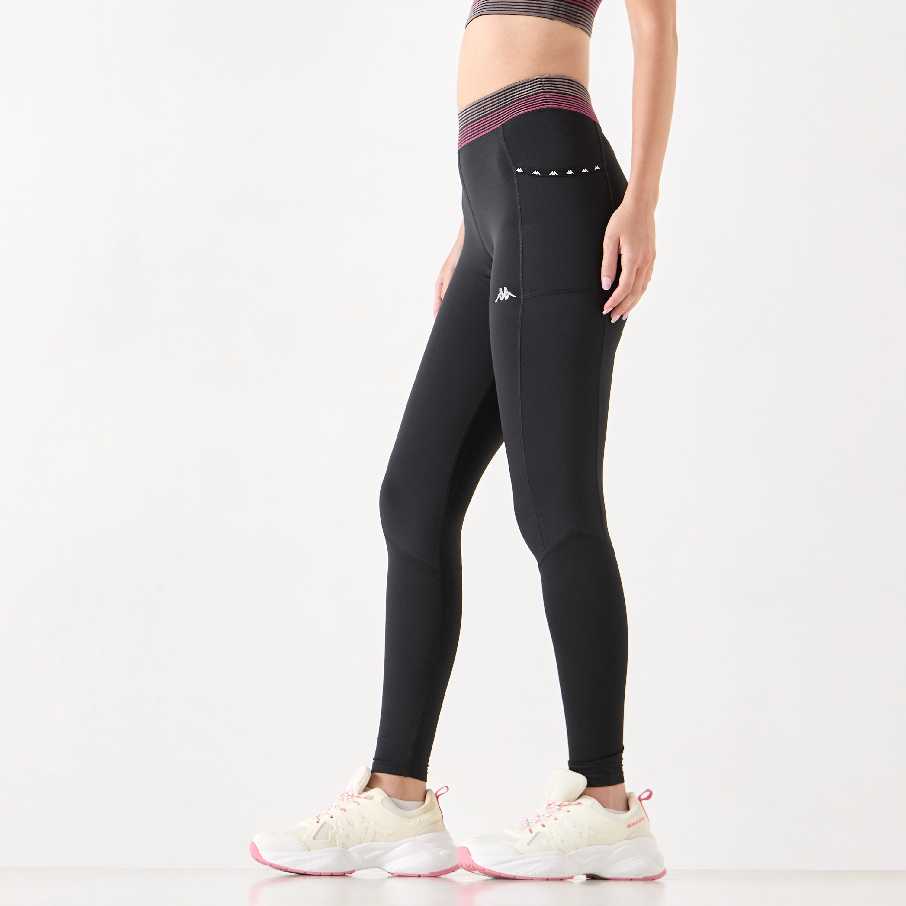 Buy Women s Kappa Leggings with Elasticated Waistband and Pocket Online Centrepoint Bahrain