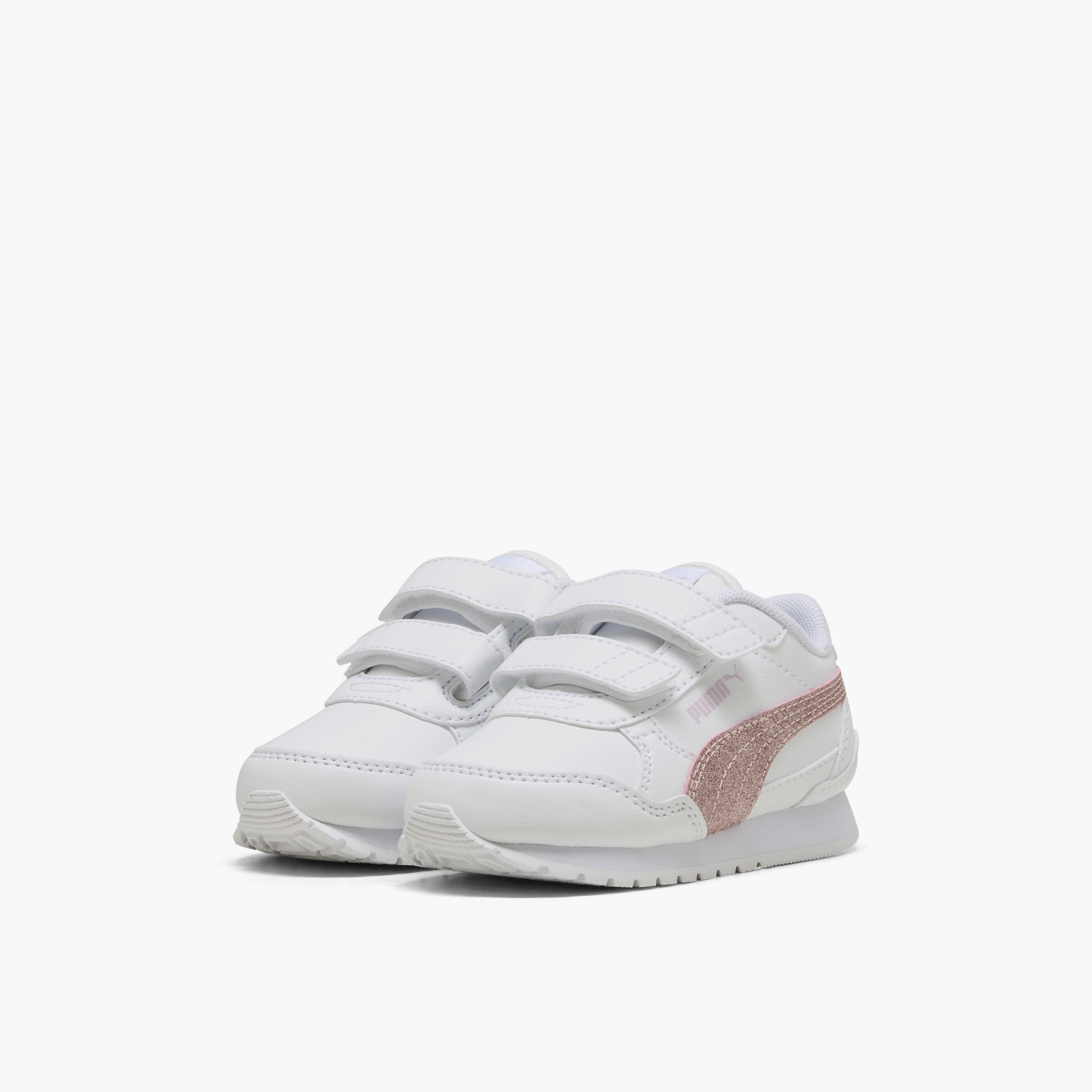 Puma ST Runner v4 SL Glitter V Ankle Sneakers with Hook & Loop Closure-baby-girls-shoes-closedshoes-image-1