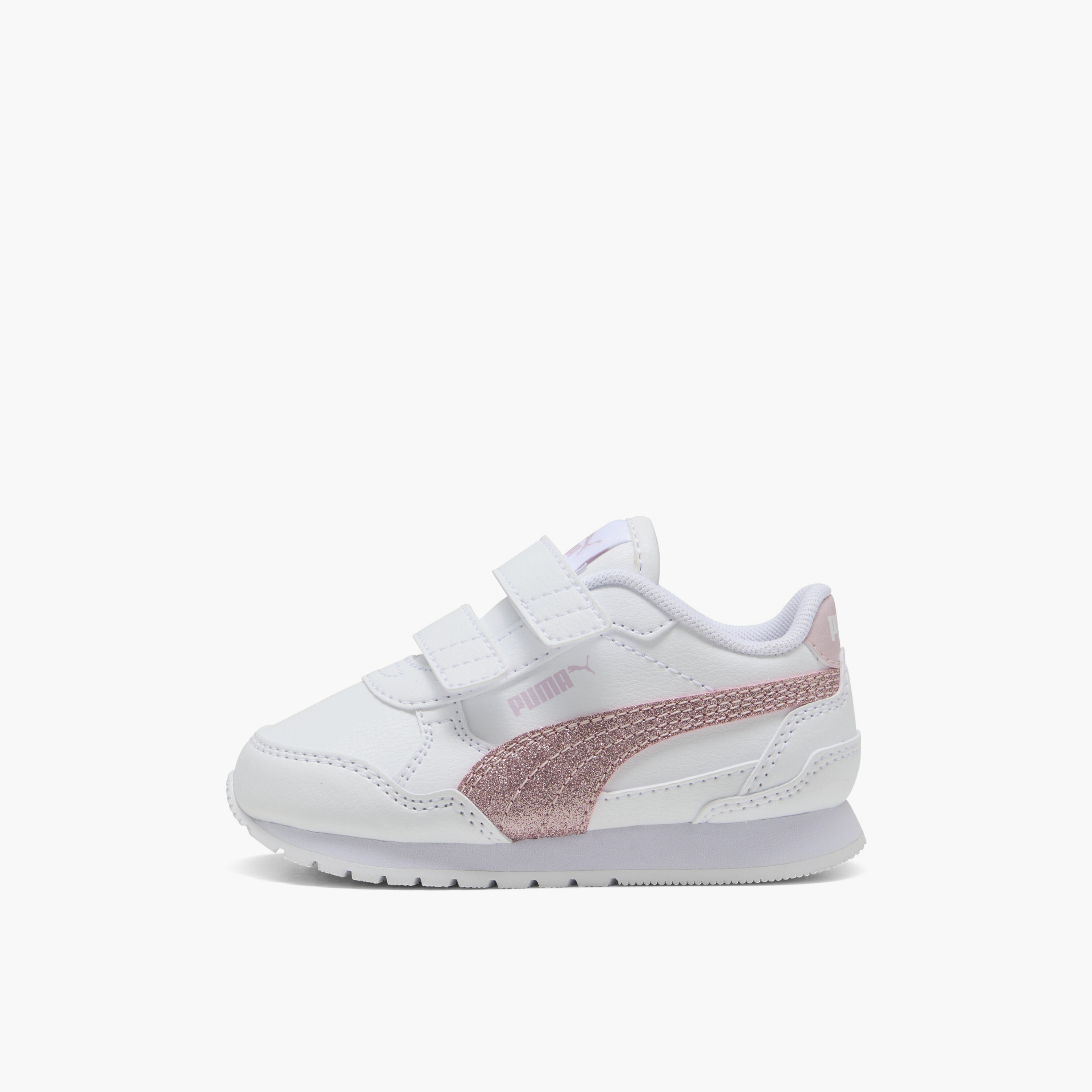 Puma ST Runner v4 SL Glitter V Ankle Sneakers with Hook & Loop Closure-baby-girls-shoes-closedshoes-image-3