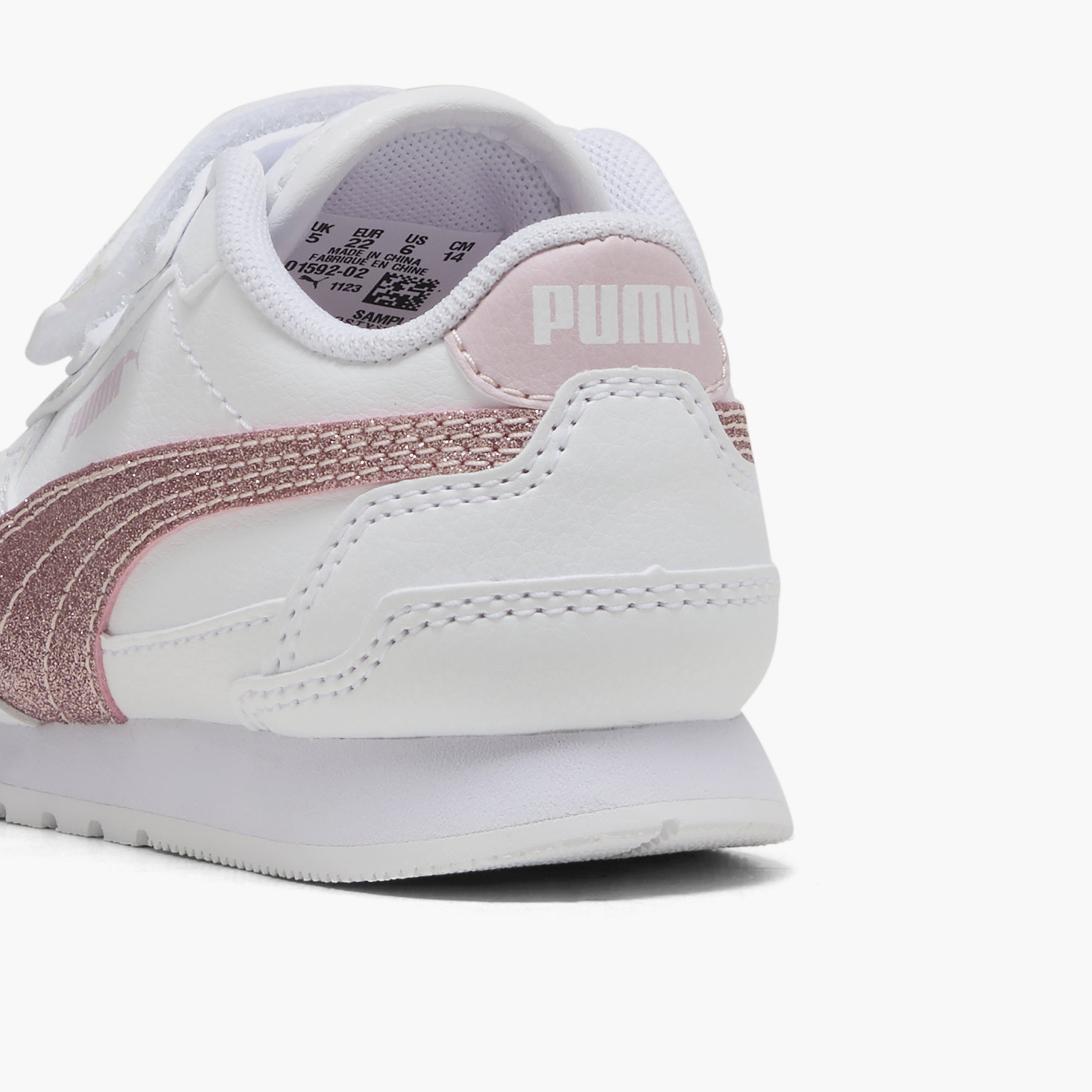 Puma ST Runner v4 SL Glitter V Ankle Sneakers with Hook & Loop Closure-baby-girls-shoes-closedshoes-image-6