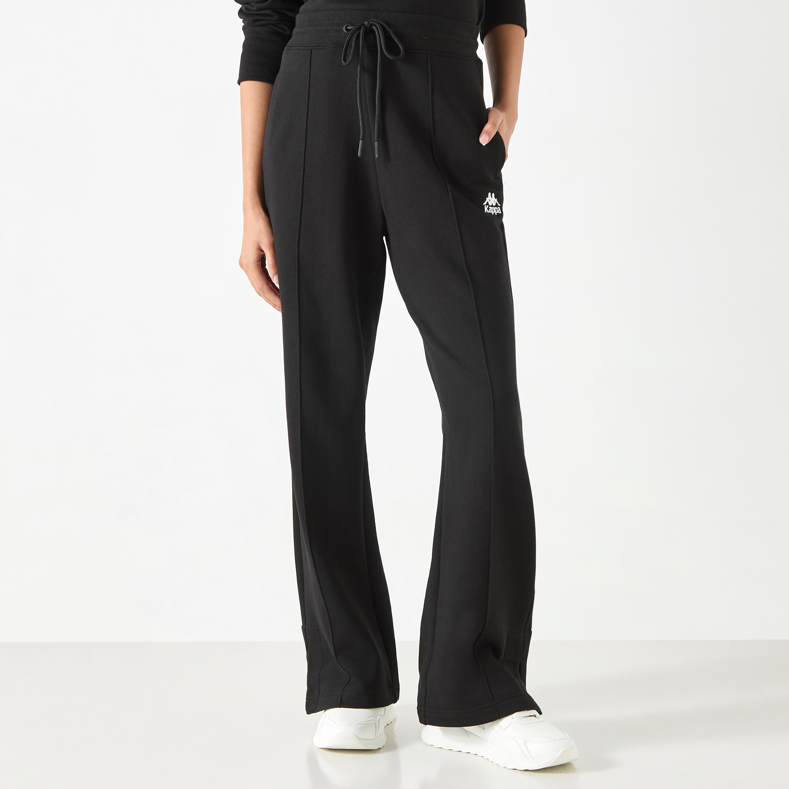 Buy Kappa Wide Leg Track Pants with Drawstring Closure and Pockets Splash KSA