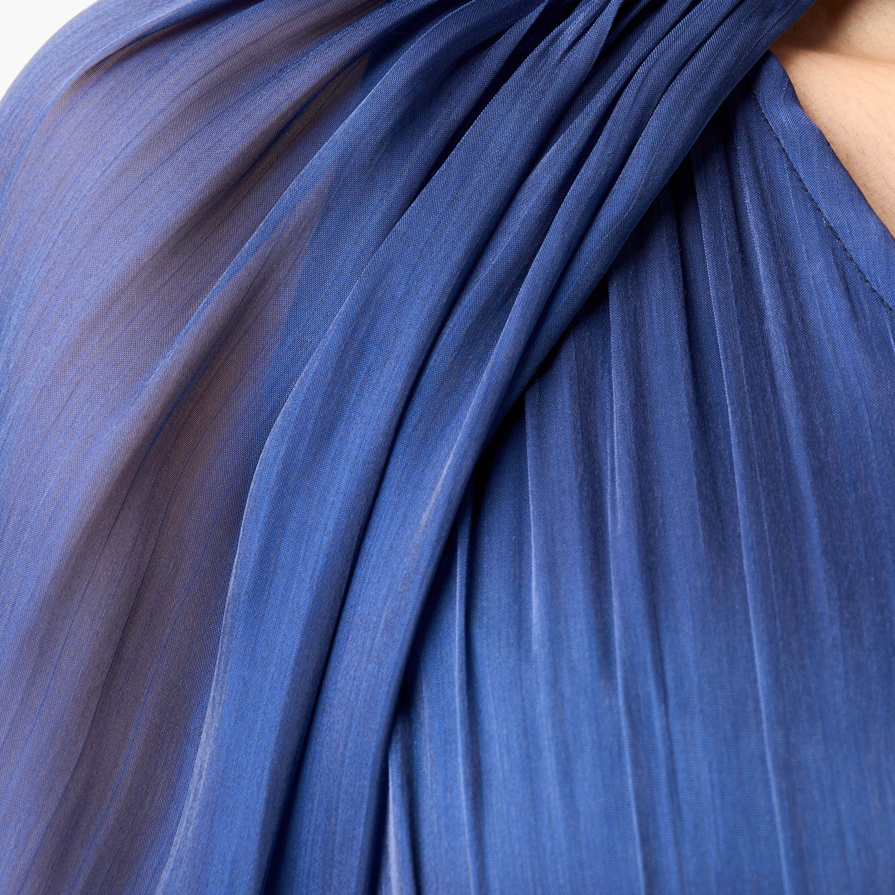 فستان بارز الملمس دون أكمام مع كاب بياقة ماندارين من جولدن أبل-women-clothing-dresses-image-11