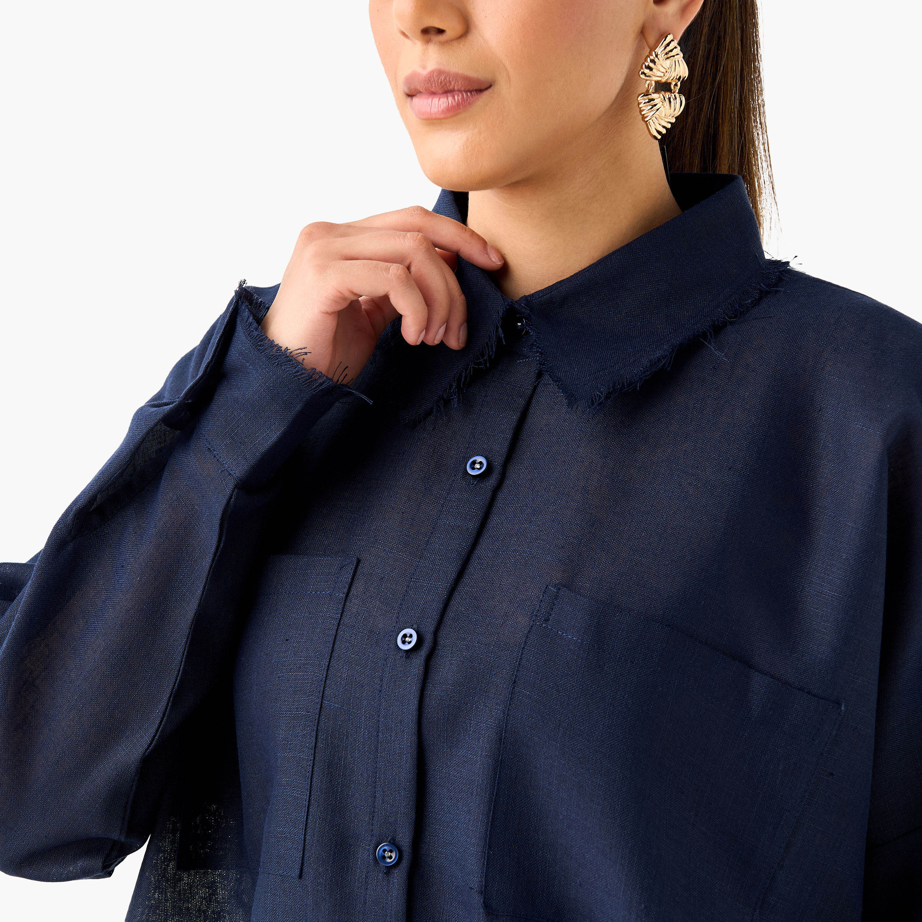 طقم قميص سادة وبنطلون واسع الساقين من جولدن آبل-women-clothing-coordsets-image-17
