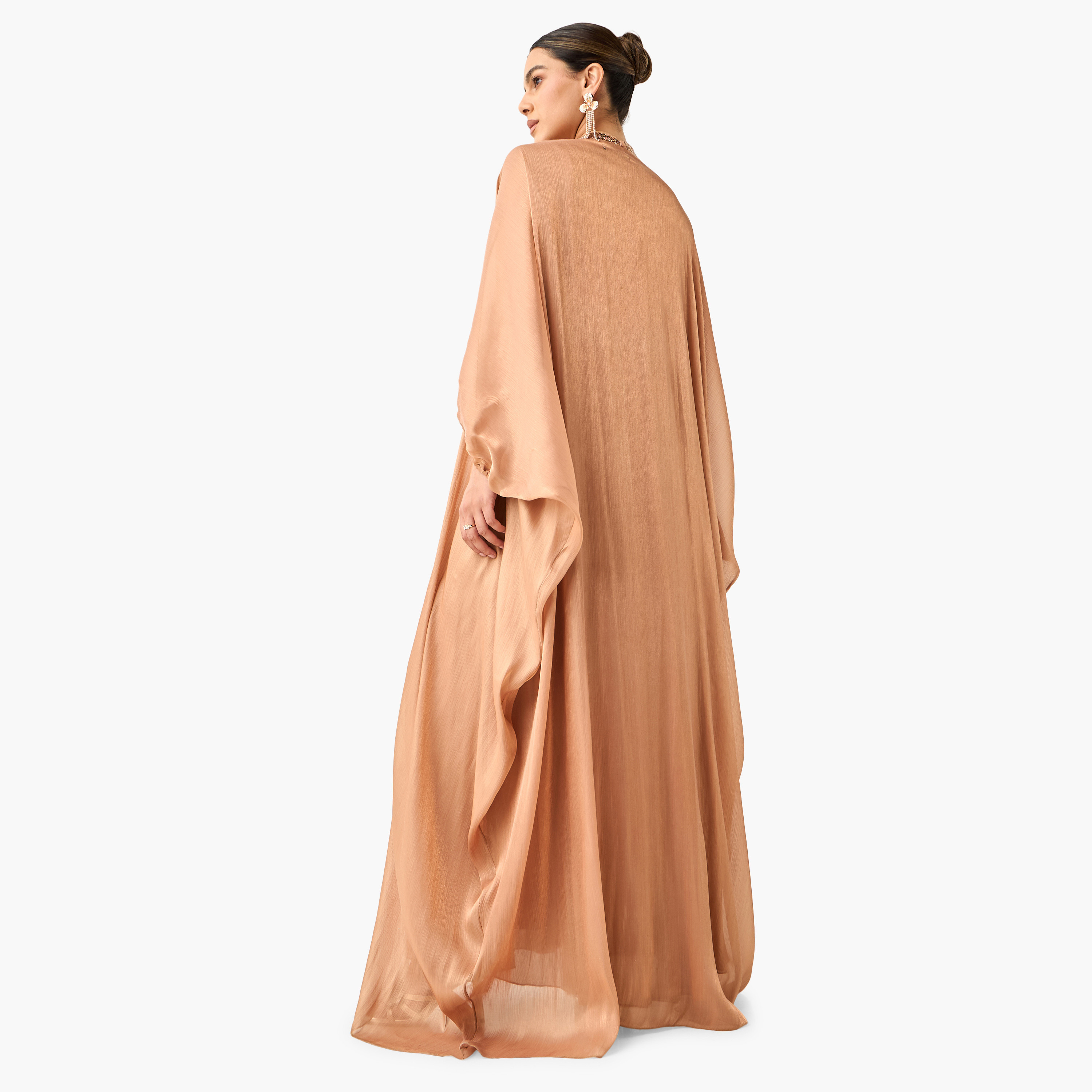 فستان مزين بياقة عالية مع رداء من جولدن أبل-women-clothing-dresses-image-8