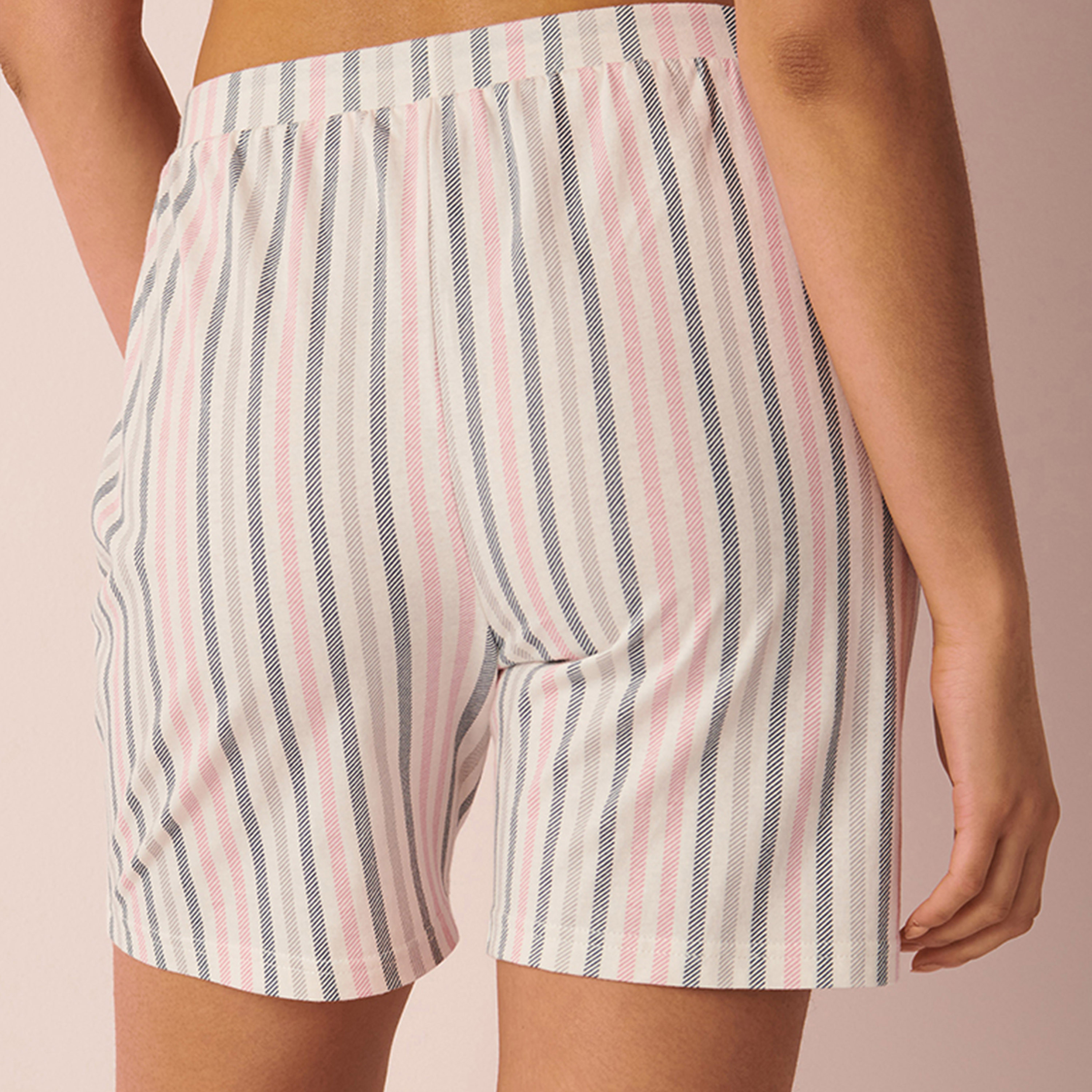 La Vie En Rose Women's Drawstring Striped Shorts-women-clothing-nightwear-pyjamas-bottoms-image-2
