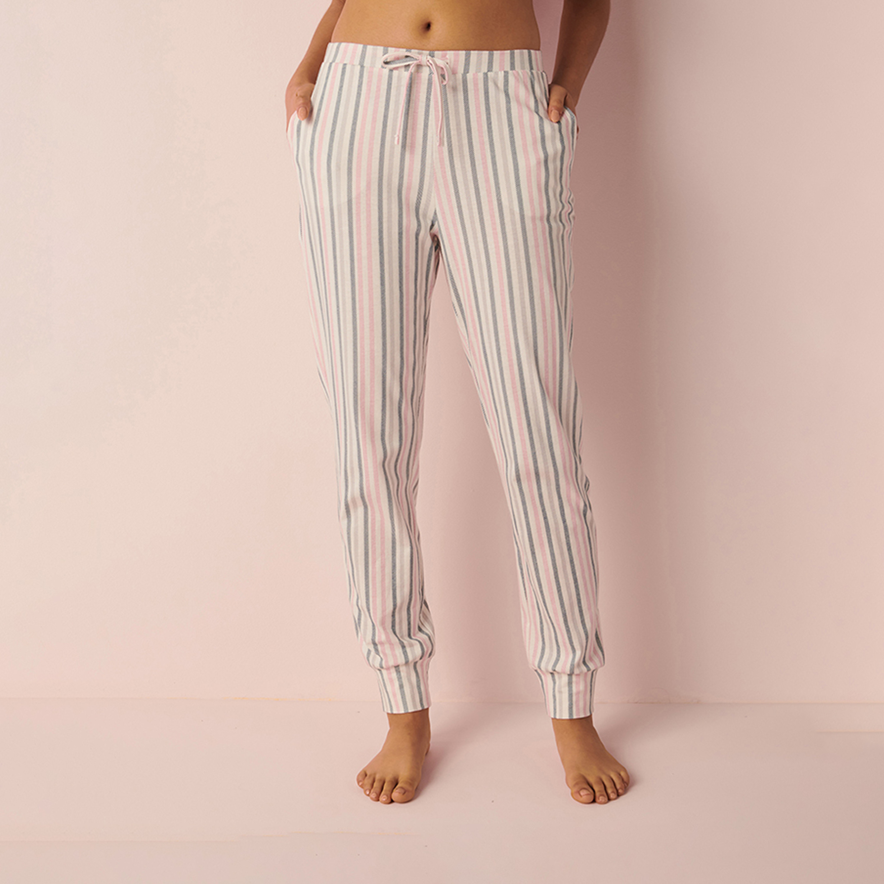 La Vie En Rose Women's Drawstring Striped Pyjamas-women-clothing-nightwear-pyjamas-bottoms-image-1